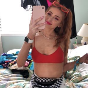 Red bikini top
